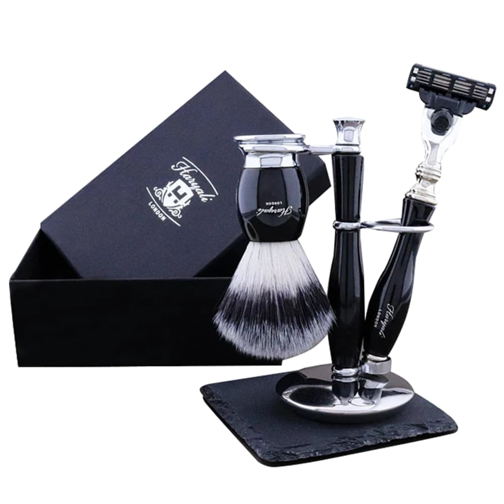 Indigo Elite Shaving Kit For Men With Vegan Silver Brush