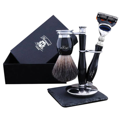 Indigo 3Pc Branded Shaving Kit With Vegan Black Shaving