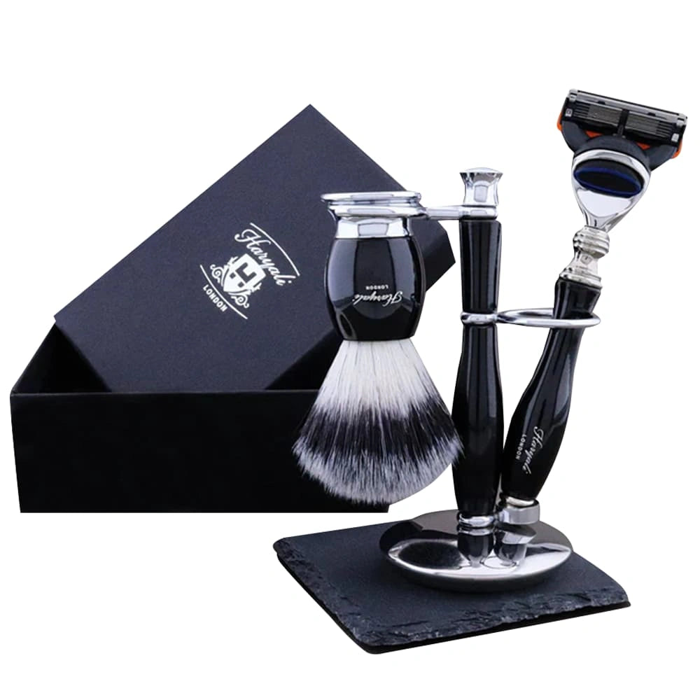 Indigo Elite Shaving Kit For Men With Vegan Silver Brush