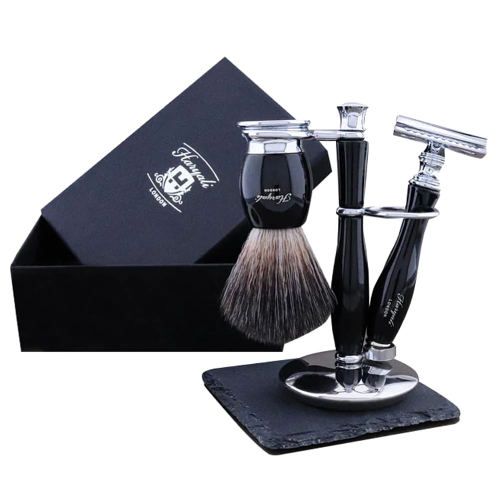 Indigo 3Pc Branded Shaving Kit With Vegan Black Shaving