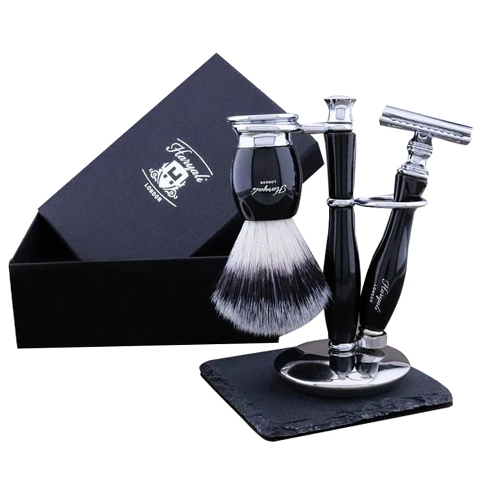 Indigo Elite Shaving Kit For Men With Vegan Silver Brush