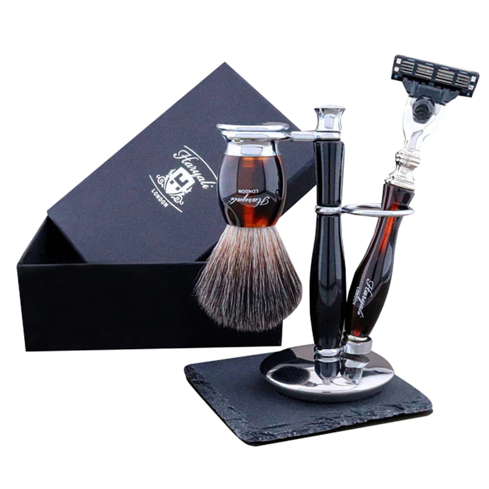 Indigo 3Pc Branded Shaving Kit With Vegan Black Shaving