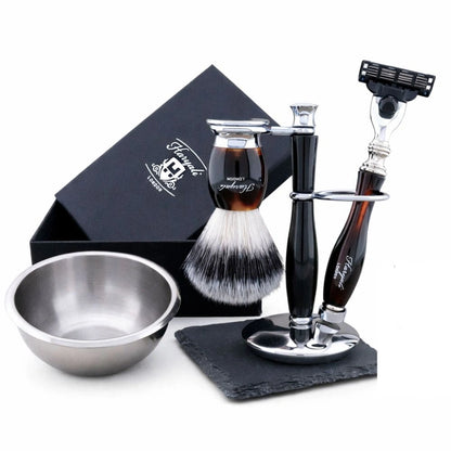 Indigo Elite Shaving Kit For Men With Vegan Silver Brush