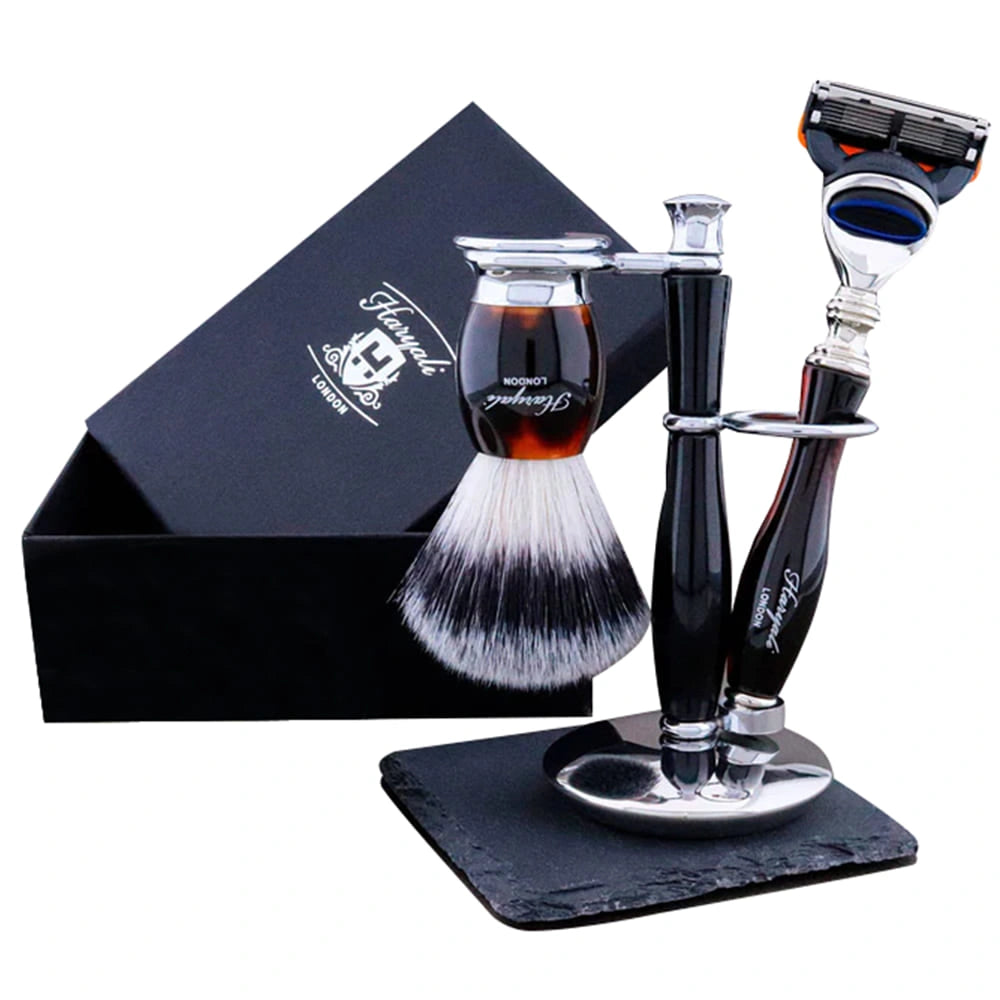 Indigo Elite Shaving Kit For Men With Vegan Silver Brush
