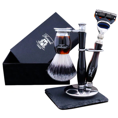 Indigo Elite Shaving Kit For Men With Vegan Silver Brush