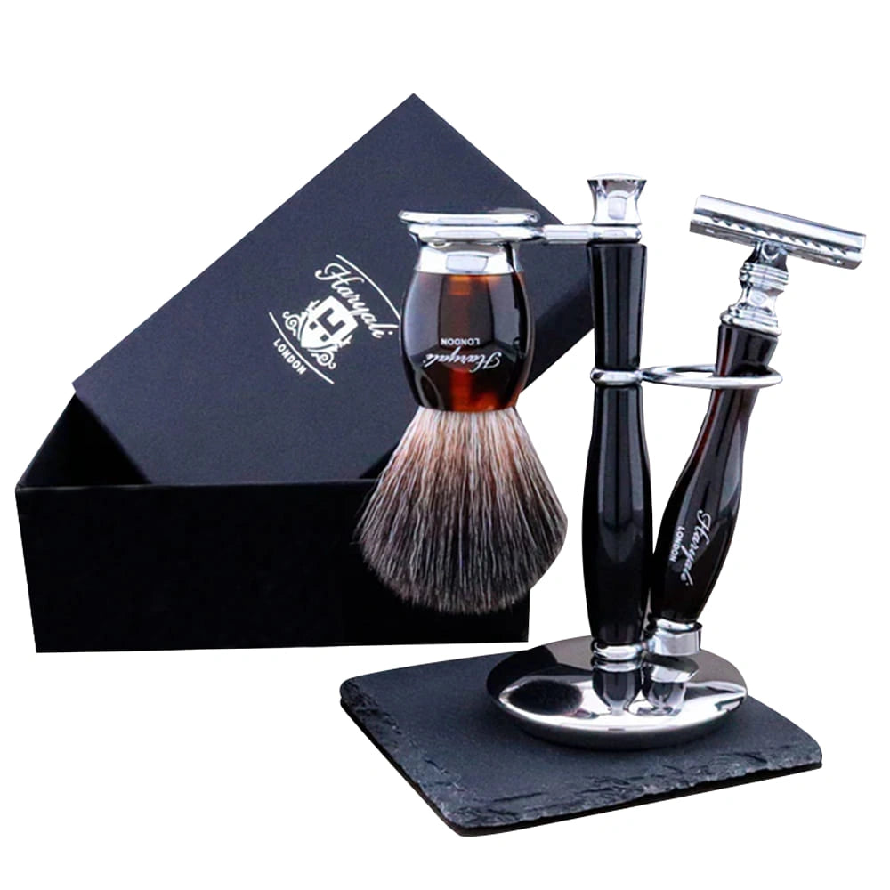 Indigo 3Pc Branded Shaving Kit With Vegan Black Shaving