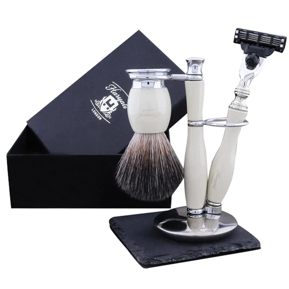 Indigo 3Pc Branded Shaving Kit With Vegan Black Shaving