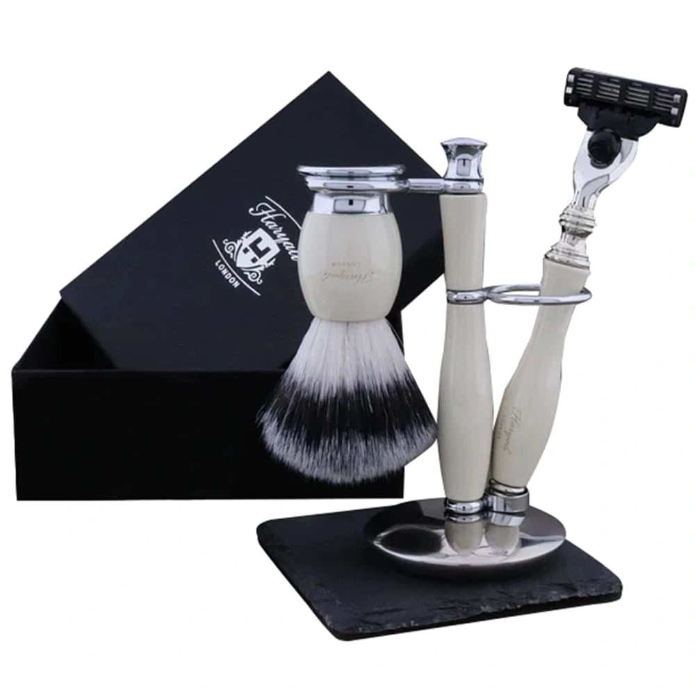 Indigo Elite Shaving Kit For Men With Vegan Silver Brush