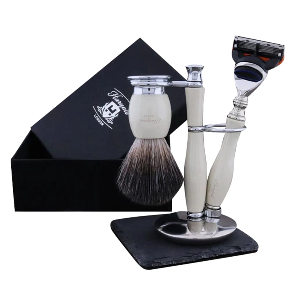 Indigo 3Pc Branded Shaving Kit With Vegan Black Shaving