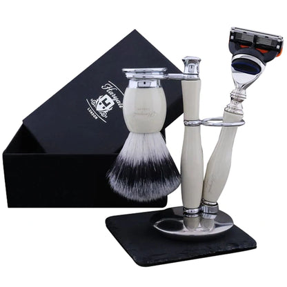 Indigo Elite Shaving Kit For Men With Vegan Silver Brush