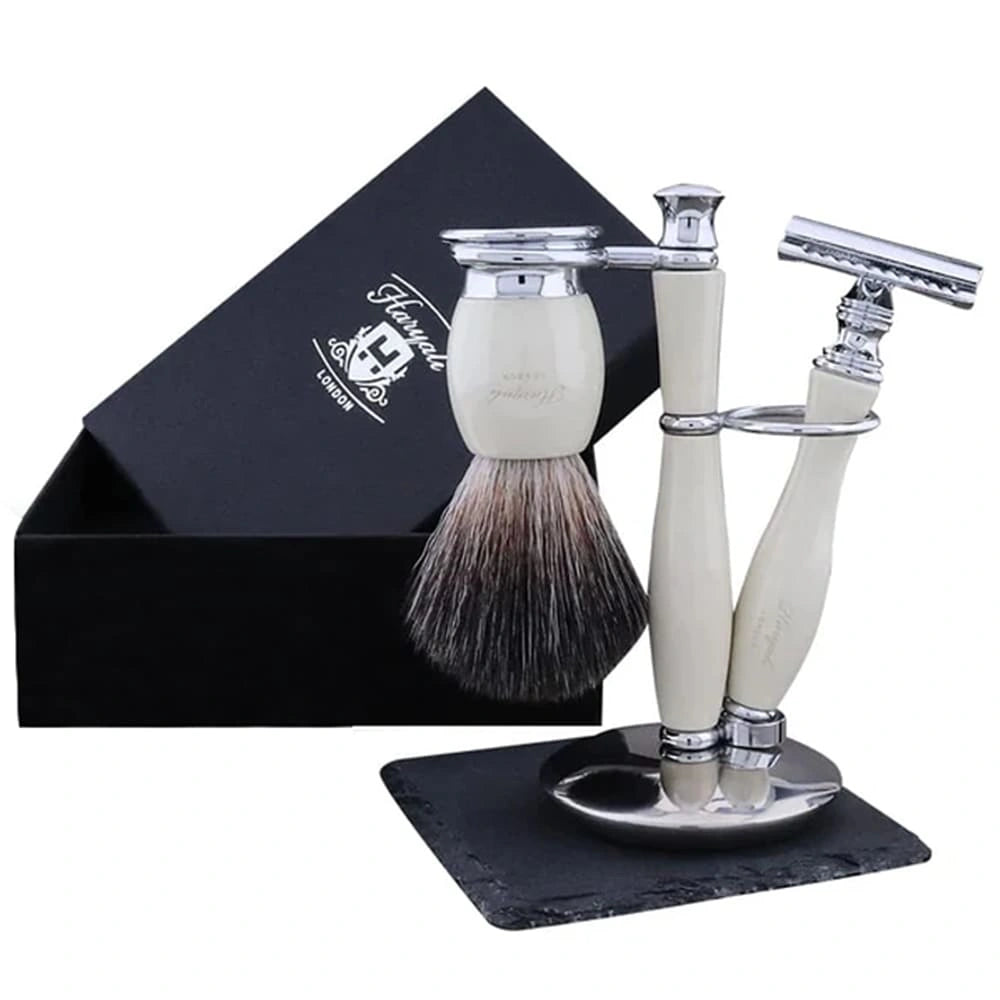 Indigo 3Pc Branded Shaving Kit With Vegan Black Shaving