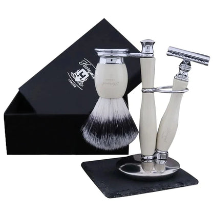Indigo Elite Shaving Kit For Men With Vegan Silver Brush