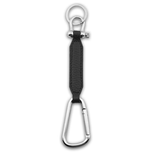 Keychain Leather Louvre in textured black