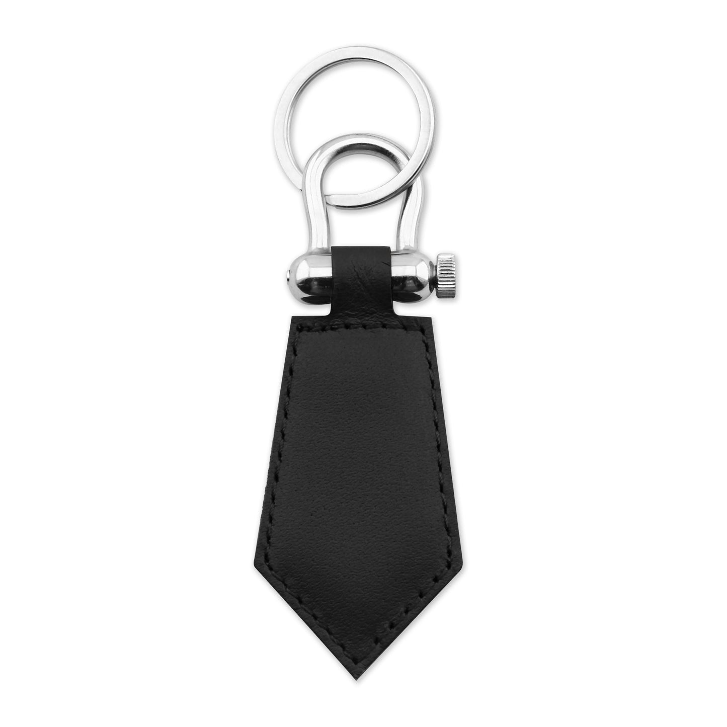 Keychain Leather Windsor in Plain black