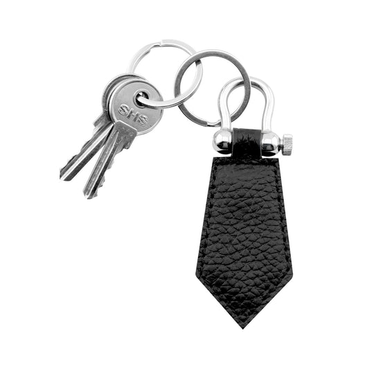 Keychain Leather Windsor in Textured Black