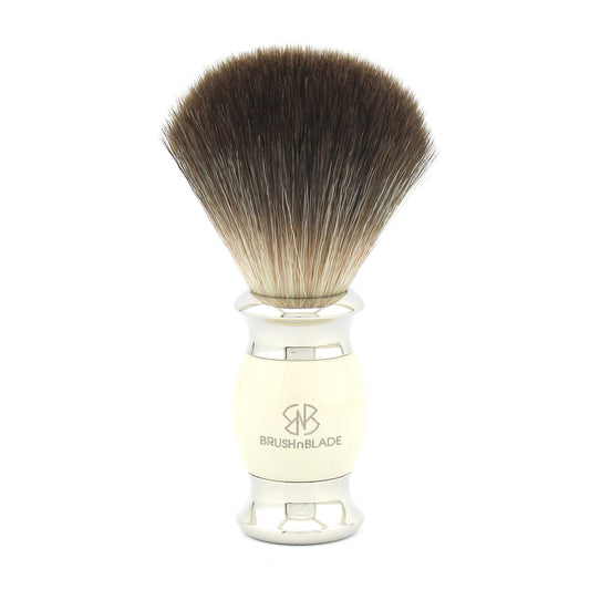 Lee Black Synthetic Shaving Brush with Ivory Handle
