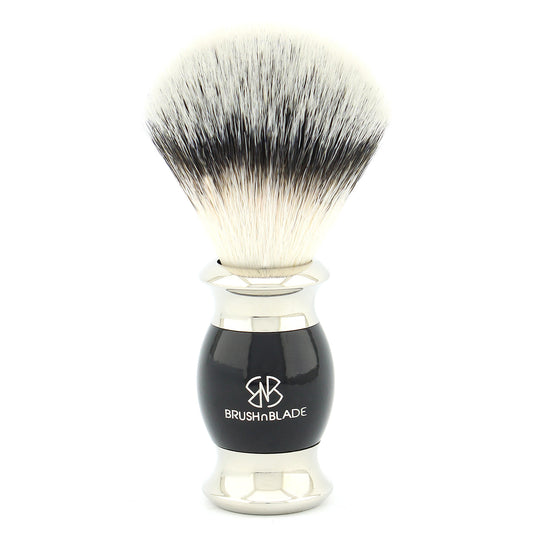 Lee Silver Synthetic Shaving Brush - Black Handle