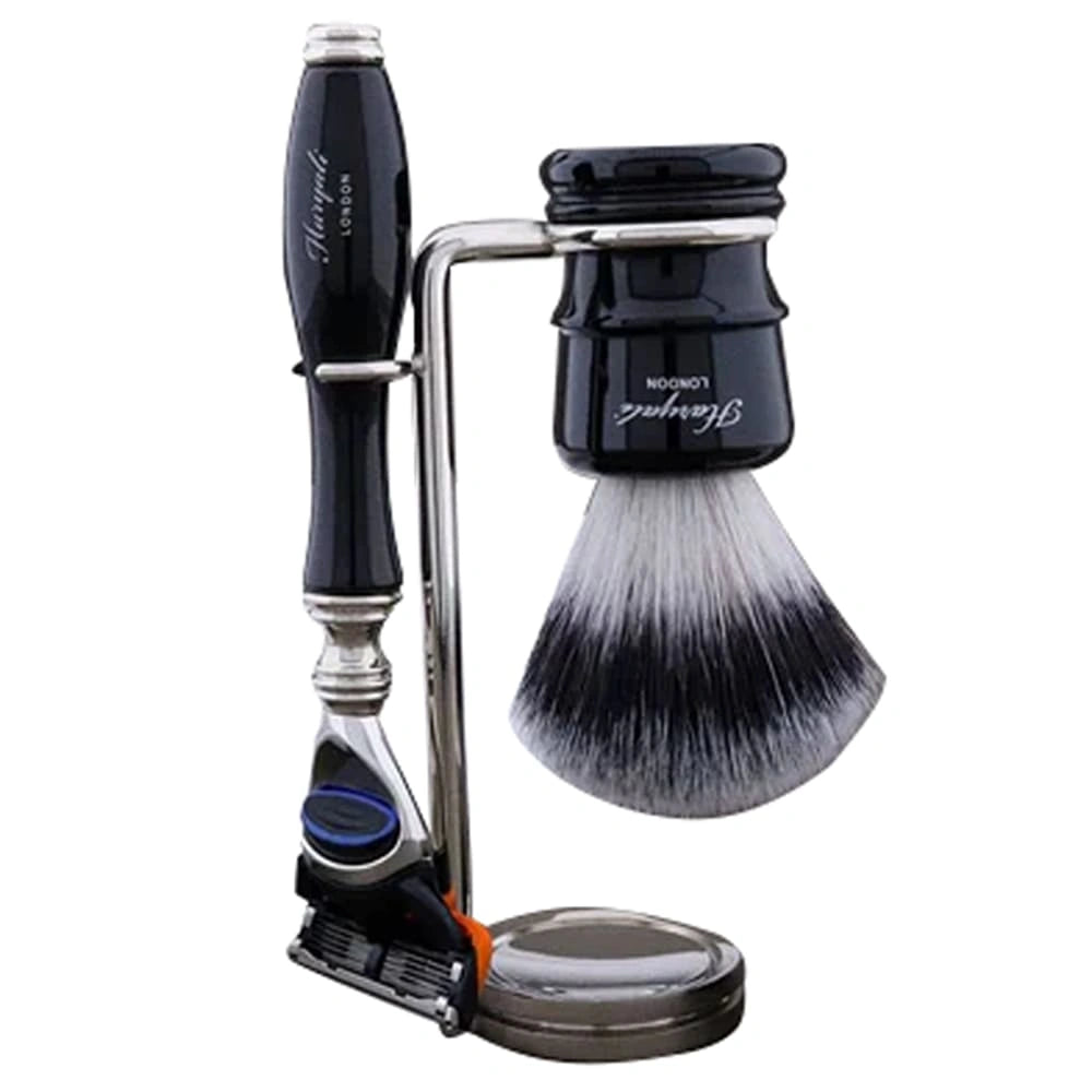 Lincoln 3 Piece Wet Shaving Kit with Silver Synthetic Brush