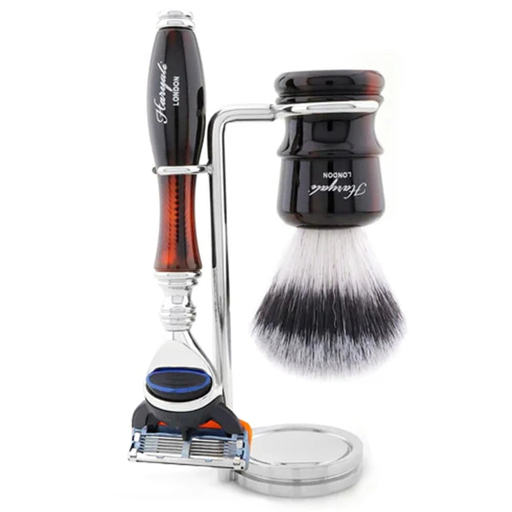 Lincoln 3 Piece Wet Shaving Kit with Silver Synthetic Brush