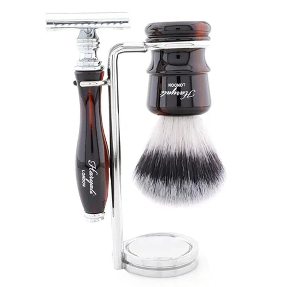 Lincoln 3 Piece Wet Shaving Kit with Silver Synthetic Brush