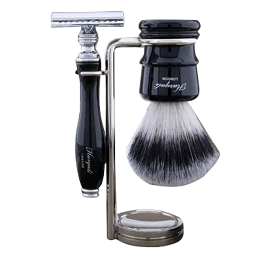Lincoln 3 Piece Wet Shaving Kit with Silver Synthetic Brush