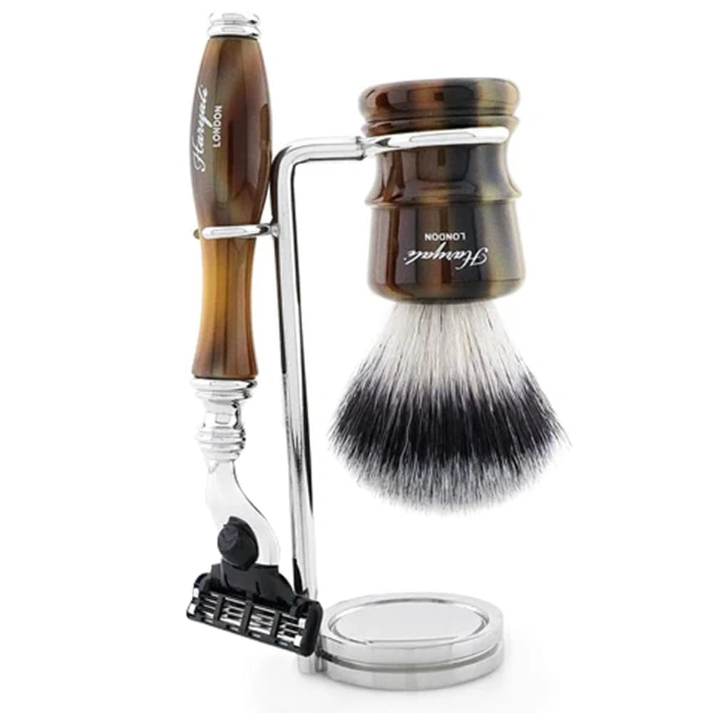 Lincoln 3 Piece Wet Shaving Kit with Silver Synthetic Brush