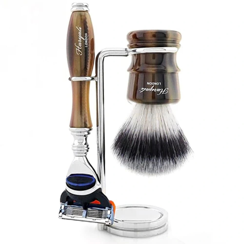 Lincoln 3 Piece Wet Shaving Kit with Silver Synthetic Brush