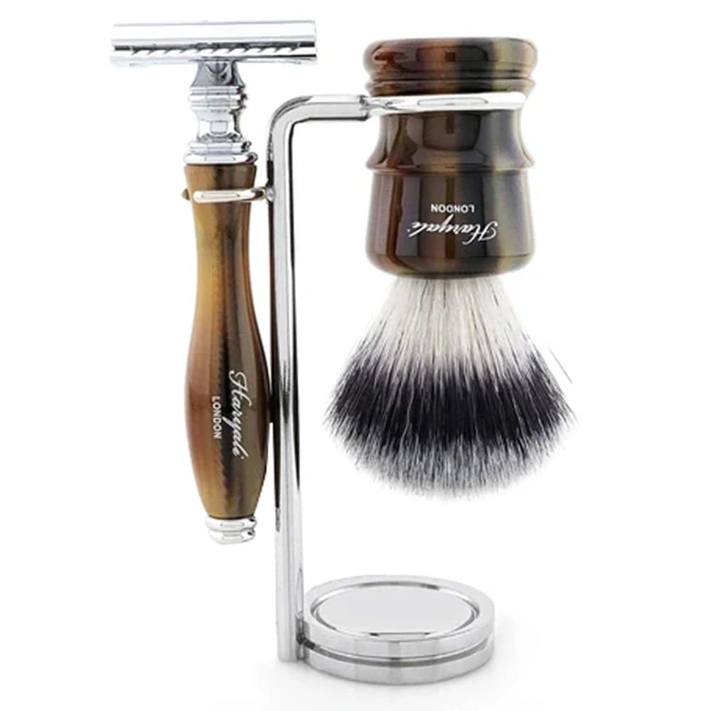 Lincoln 3 Piece Wet Shaving Kit with Silver Synthetic Brush