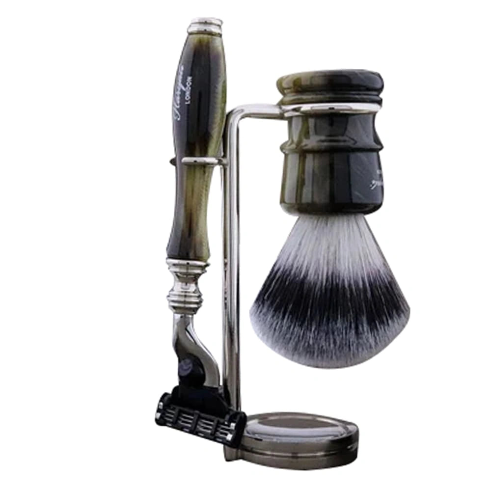 Lincoln 3 Piece Wet Shaving Kit with Silver Synthetic Brush