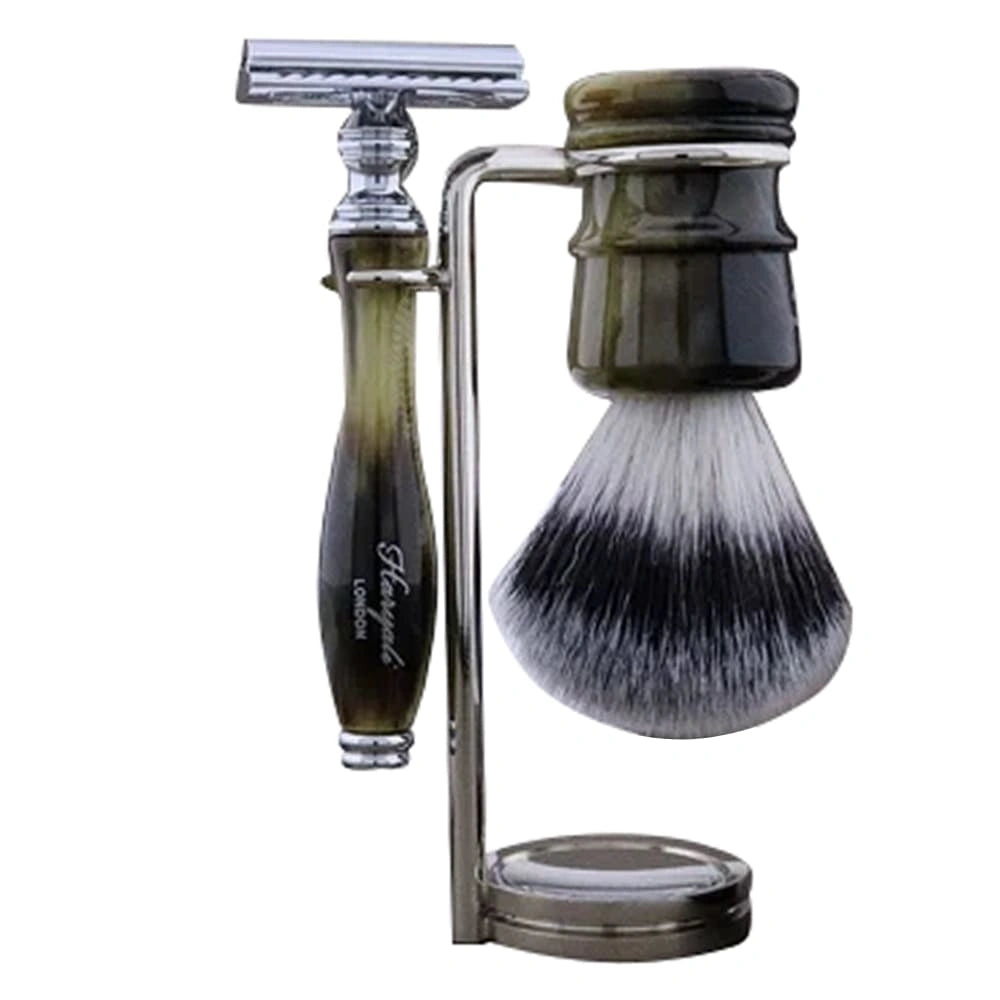Lincoln 3 Piece Wet Shaving Kit with Silver Synthetic Brush