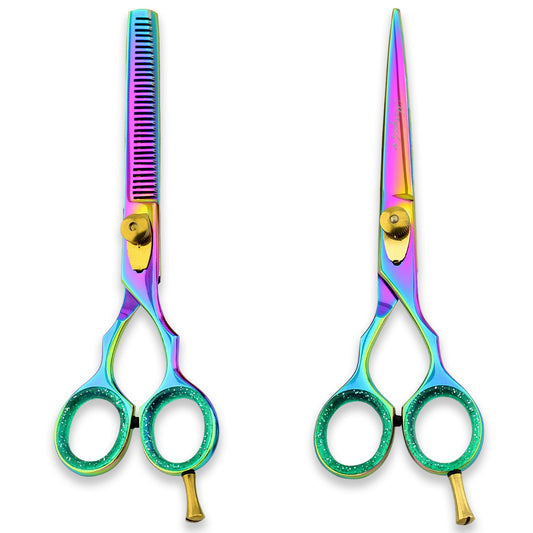 Multicolored 6” Hairdressing Scissors Set