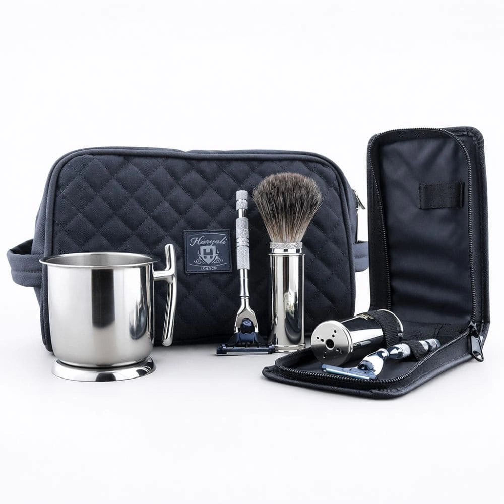 Nevada Shaving Kit Set With Black Badger Travel Brush
