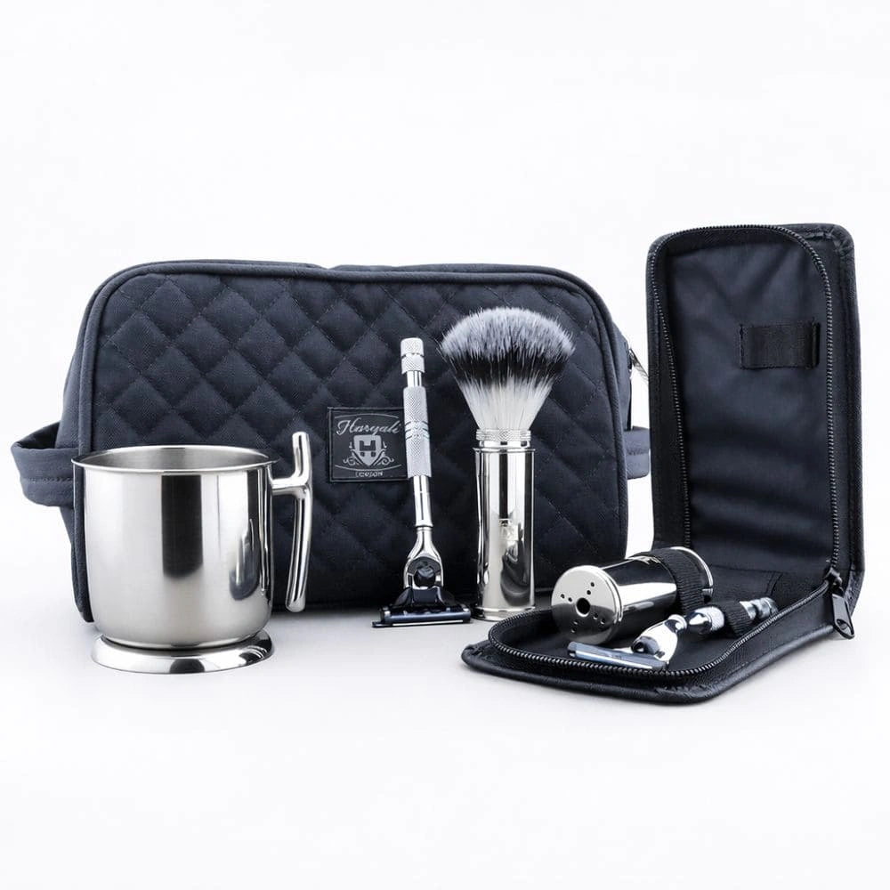 Nevada Premium Synthetic Silvertip Shaving Kit with Toiletry Bag