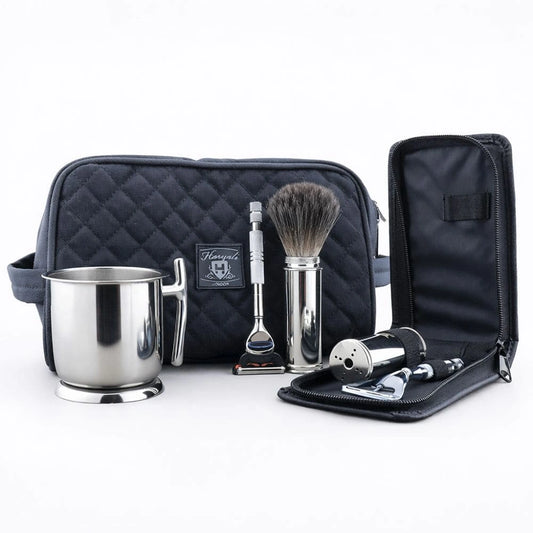 Nevada Shaving Kit Set With Black Badger Travel Brush