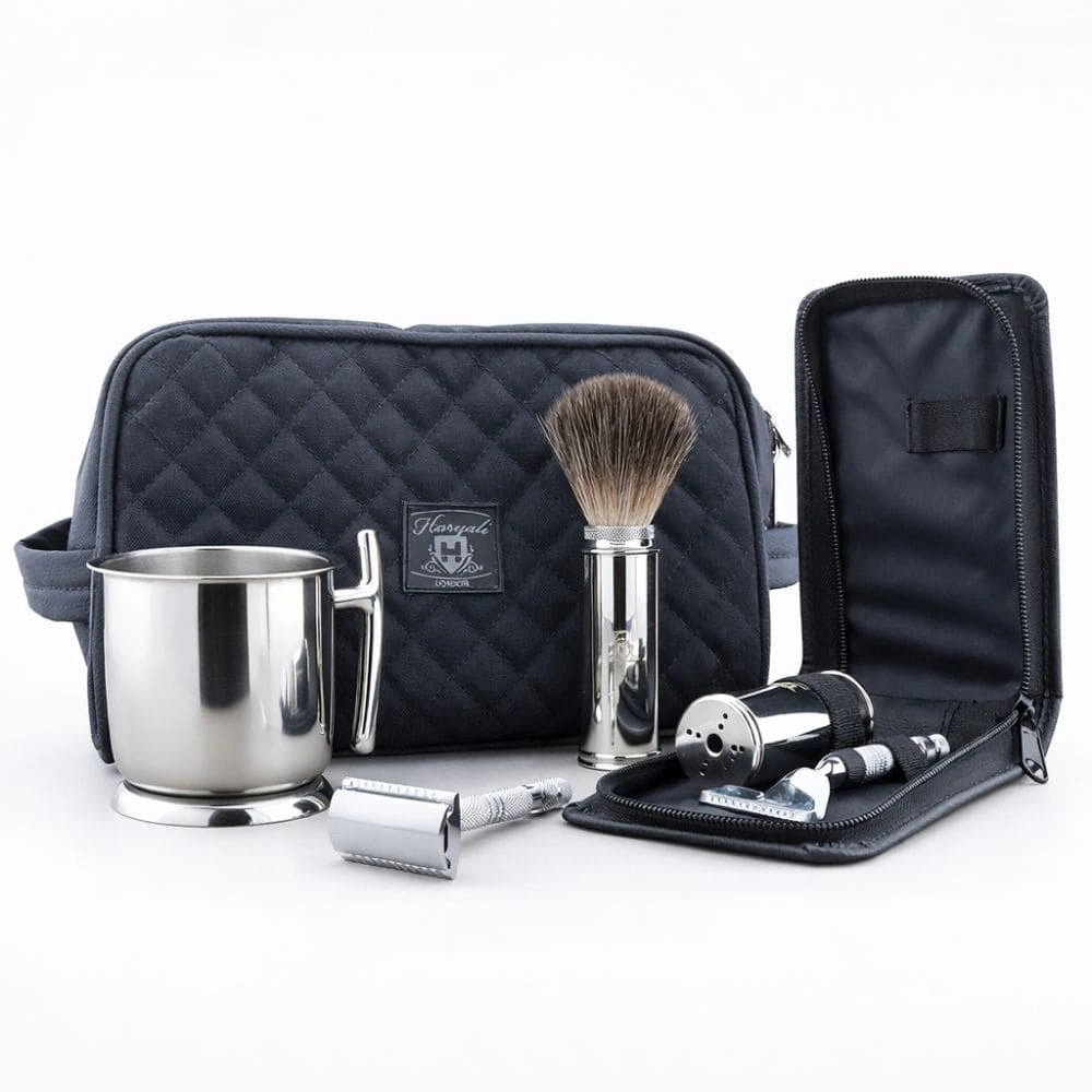 Nevada Shaving Kit Set With Black Badger Travel Brush