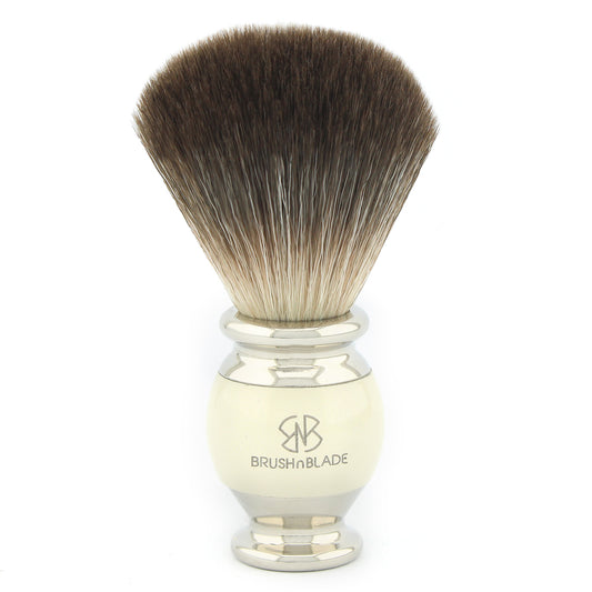 OBH Black Synthetic Shaving Brush with Ivory Handle