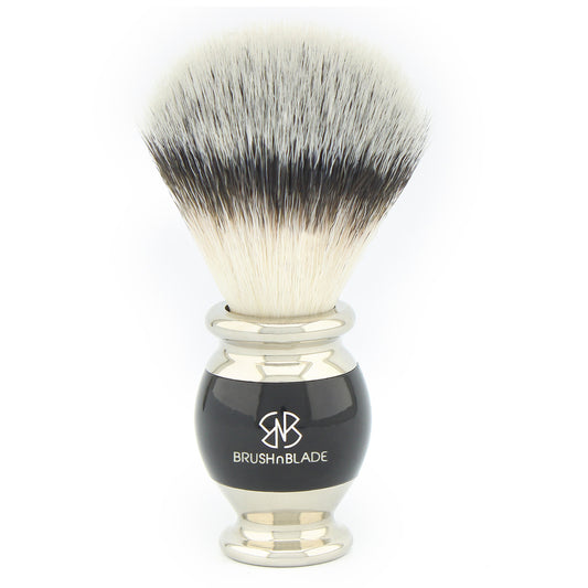 OBH Silver Synthetic Shaving Brush with Black Handle