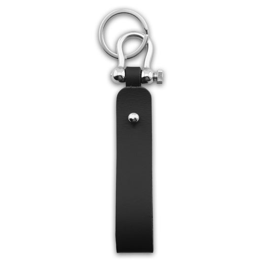 Plain black Gatsby keychain in genuine leather