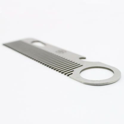Portable stainless steel comb with bottle opener for men