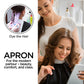 Salon apron in black with mobile viewing window

