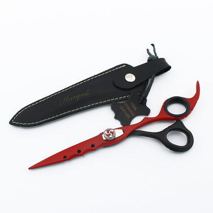 Sharp hairdressing scissors with ergonomic offset handle for precision cuts