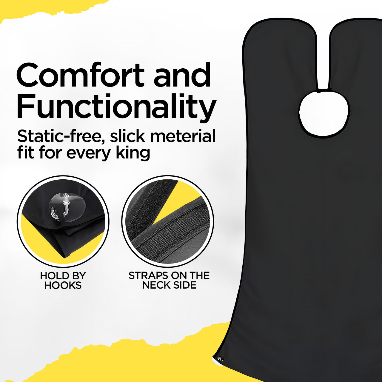 Shaving apron with mirror grip for no-mess grooming

