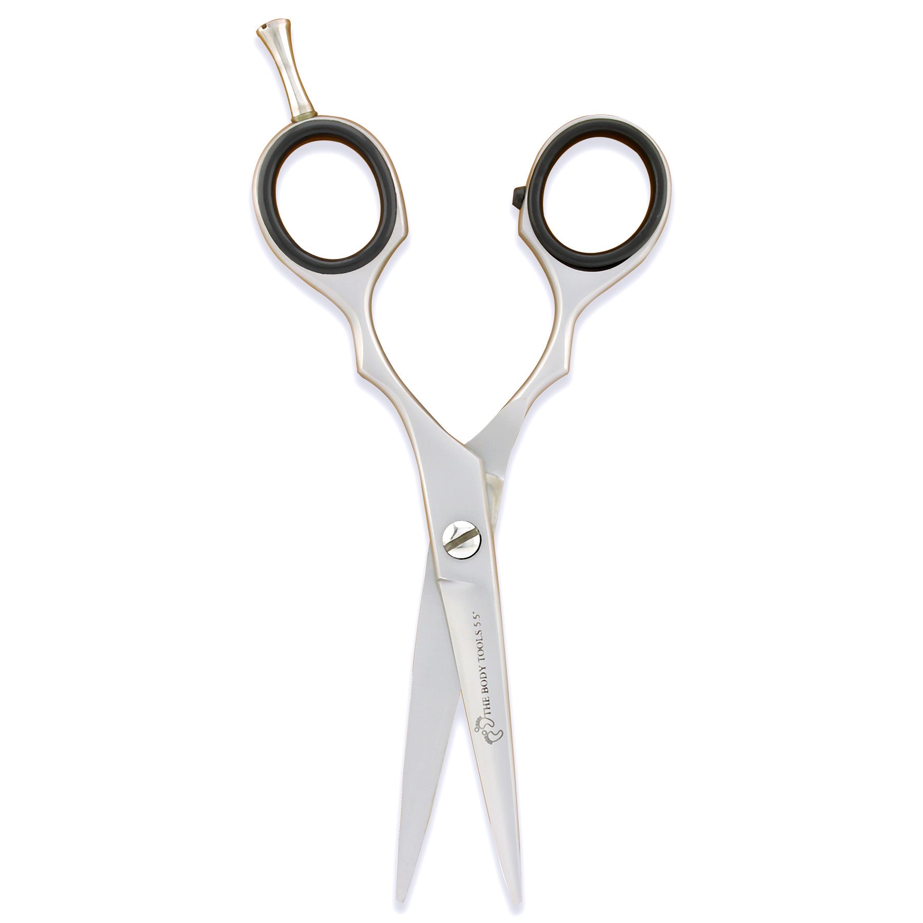 Silver 5.5” Hairdressing Scissors with Fixed Screws