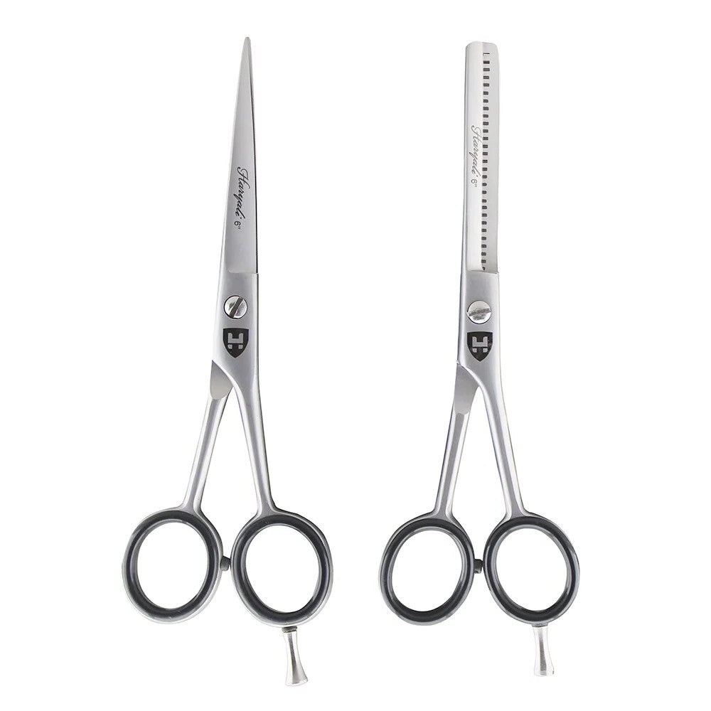 Stainless Steel Hair Cutting and Thinning Scissors Set with Finger Rings