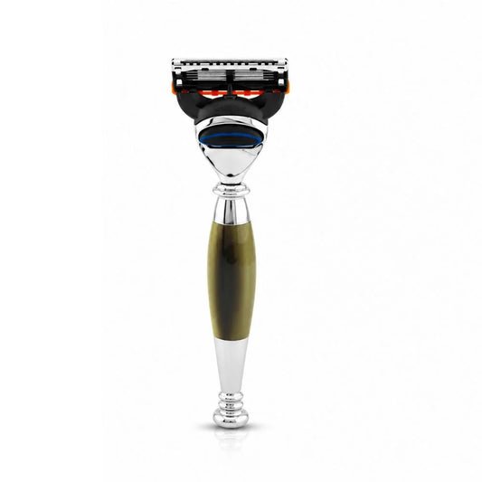 Tandoori Half Tortoise Horn 5-Edge Shaving Razor