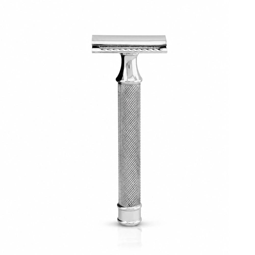 Titan DE Stainless Steel Razor With Guarded Pattern