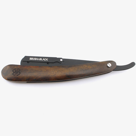 Traditional Cut Throat Razor with Premium Dark Wood Grip