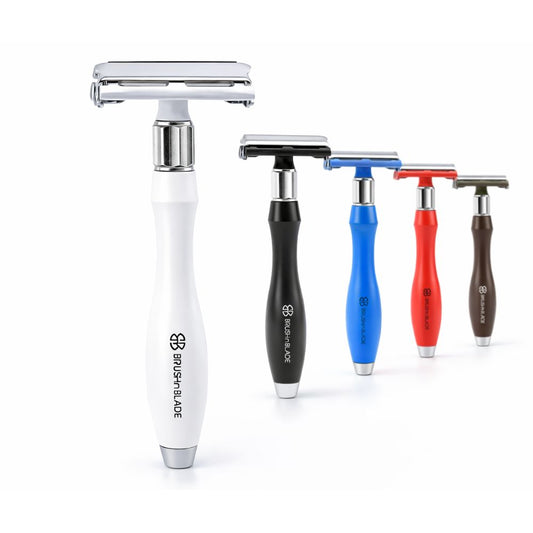 Butterfly Safety Razor in White, Black, Blue, Red, Brown & Green