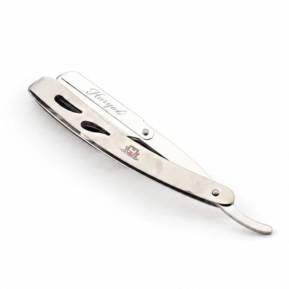 Silver Finish Replaceable Blade Cut Throat Razor