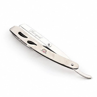 Silver Finish Replaceable Blade Cut Throat Razor